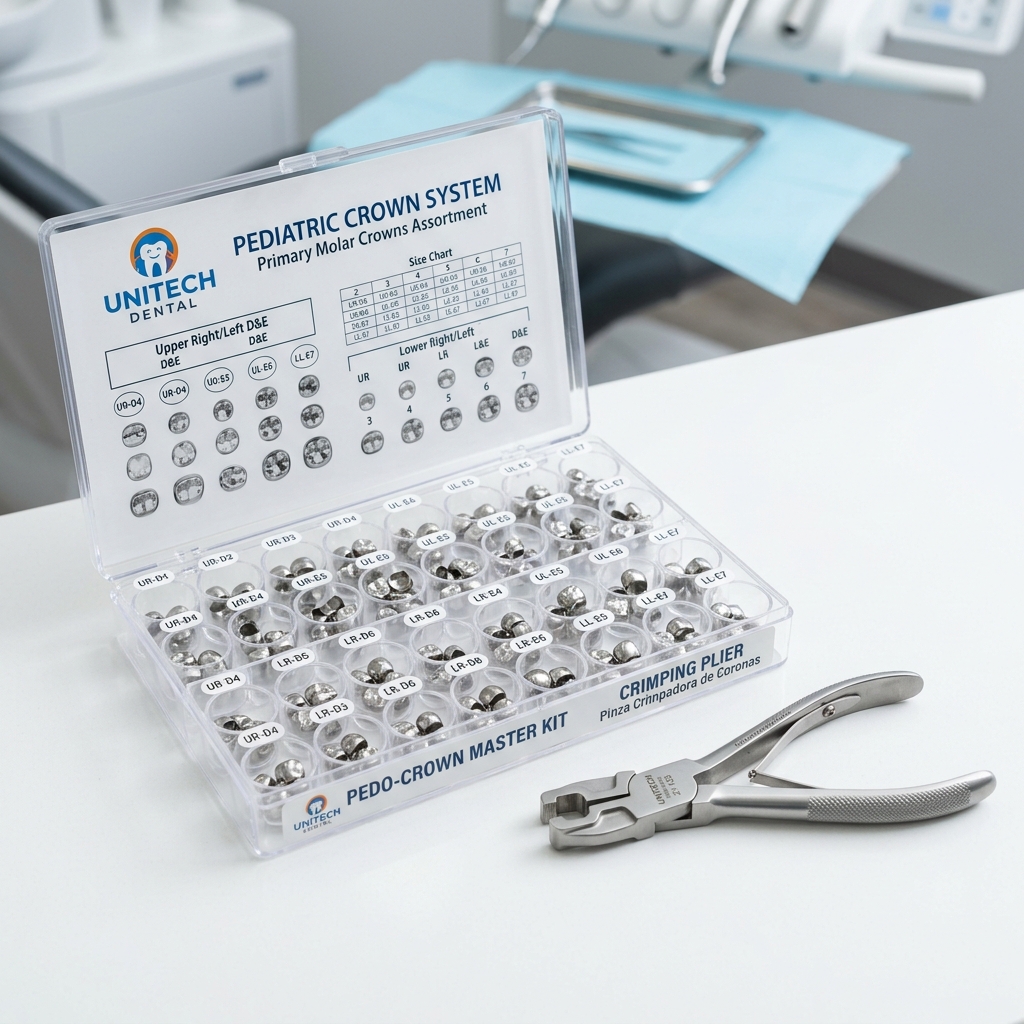 Kit de Coronas de Acero Cromo y Pinza Crimpadora