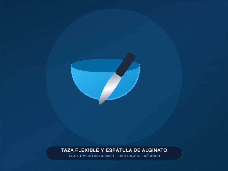 Taza de Goma Flexible y Espátula para Alginato